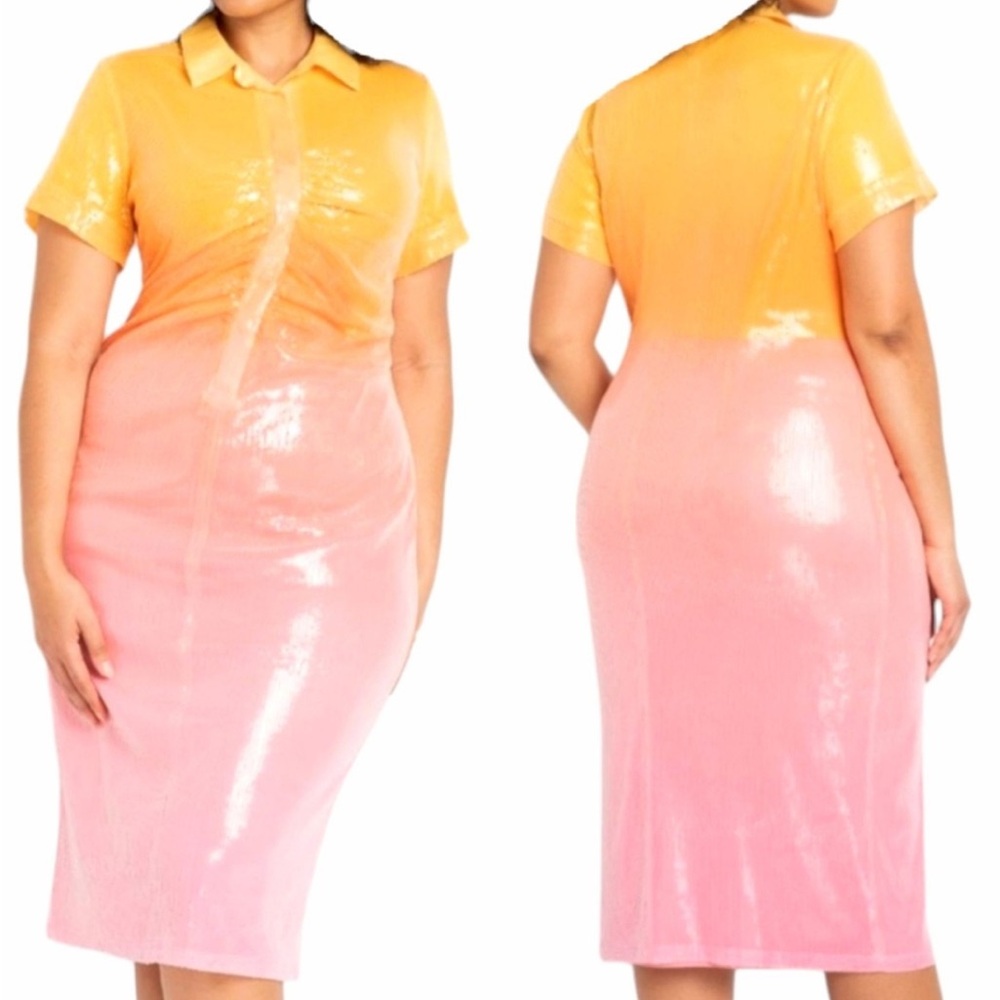 ELOQUII Ombre Sequin Midi Dress Size 24 - Picture 9 of 9